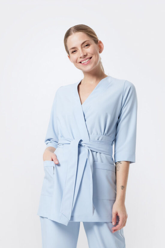 Tunika kopertowa damska Soft+ Baby blue