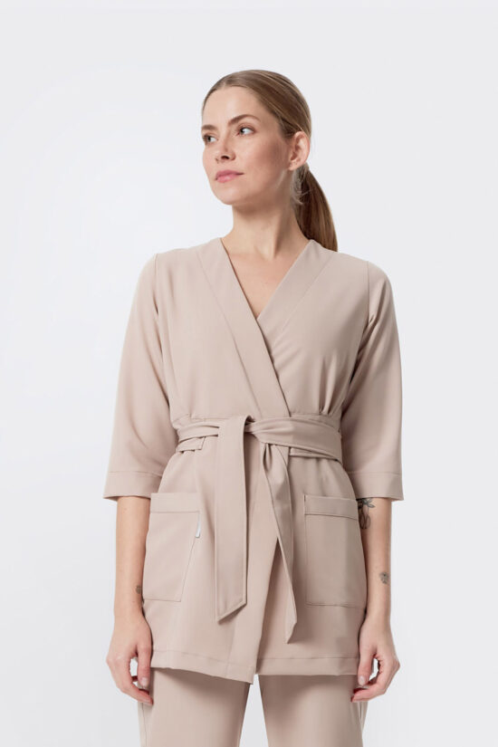 Tunika kopertowa damska Soft+ Beige