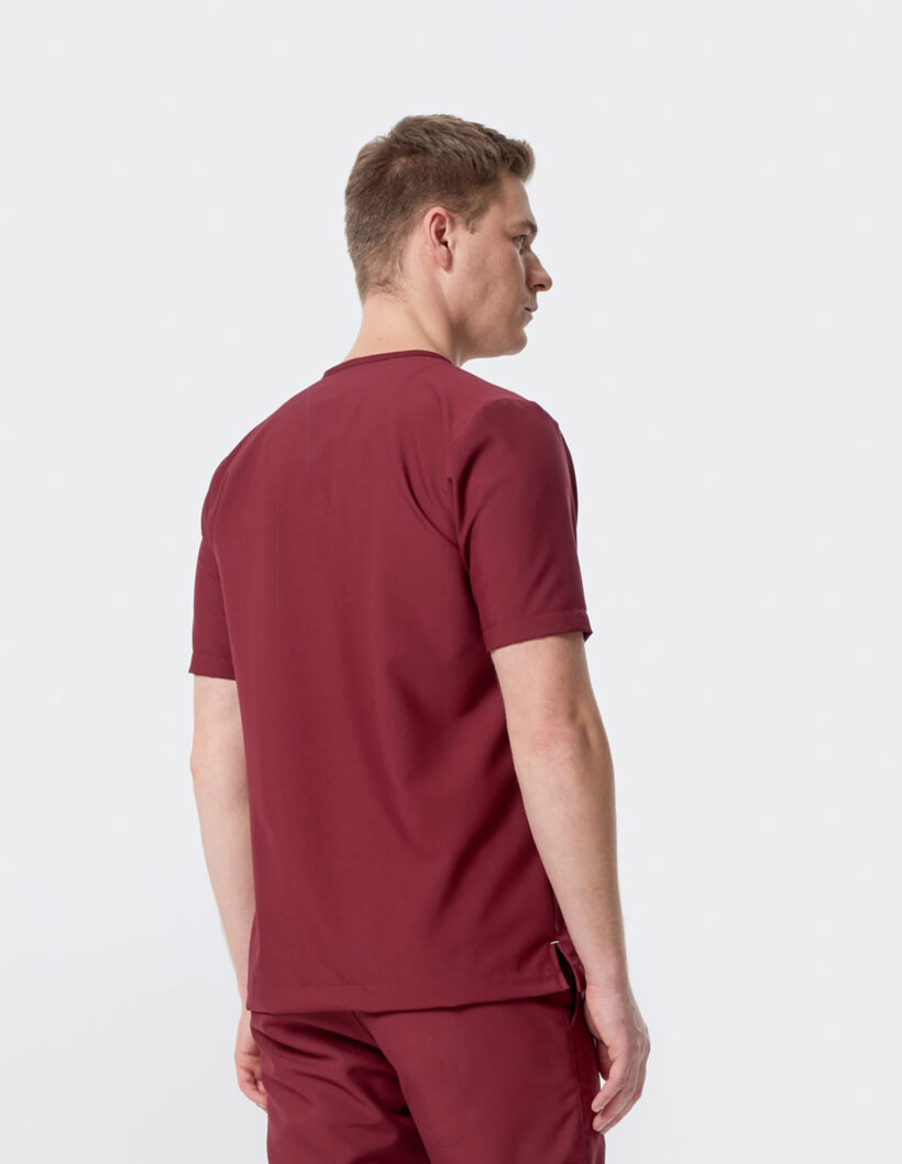 Bluza medyczna męska soft Bordo - obrazek 2