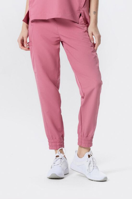 Spodnie medyczne Jogger damskie premium Ash pink