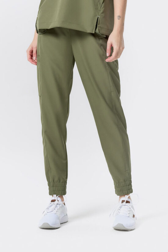 Spodnie medyczne jogger damskie premium Olive