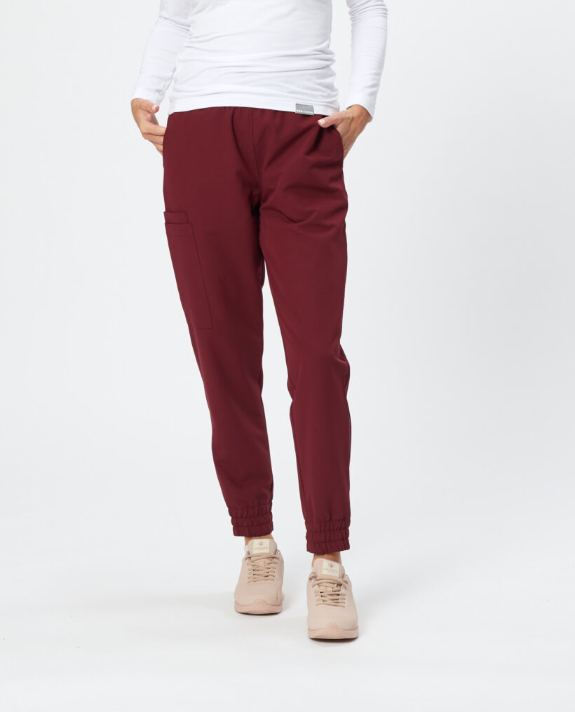 Spodnie medyczne damskie Prime Bordo