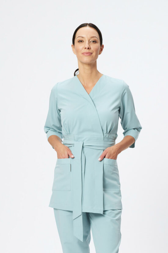 Tunika kopertowa damska Soft+ Blank blue