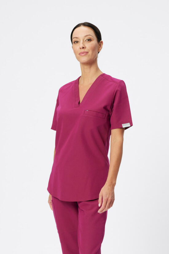 Bluza medyczna damska soft Plum red