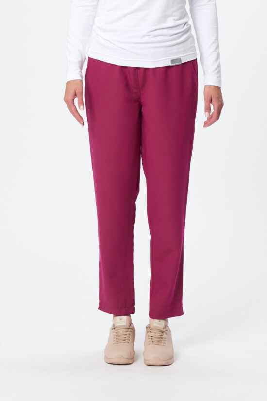 Spodnie medyczne damskie soft Plum Red