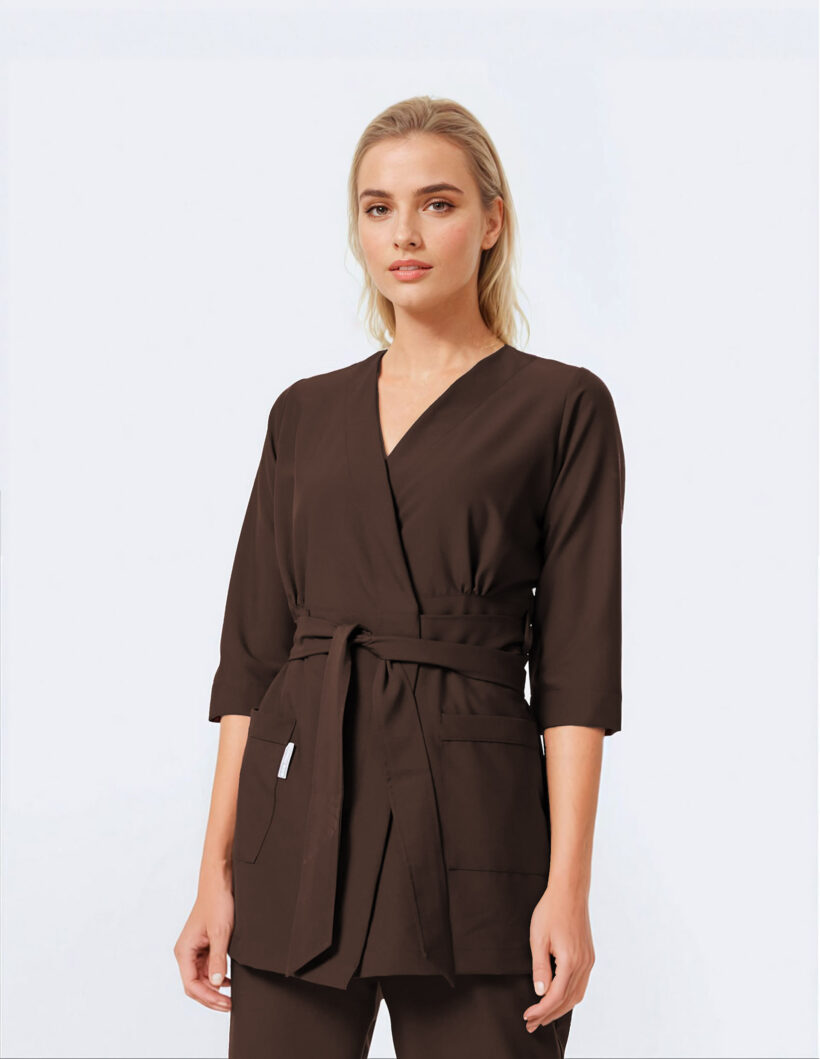 Tunika kopertowa damska Soft+ Choco