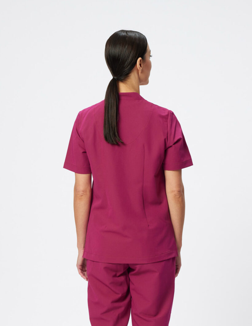 Bluza medyczna damska Classy Plum Red - obrazek 2