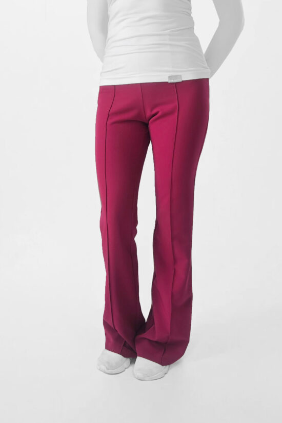 Spodnie medyczne damskie Flare Plum red
