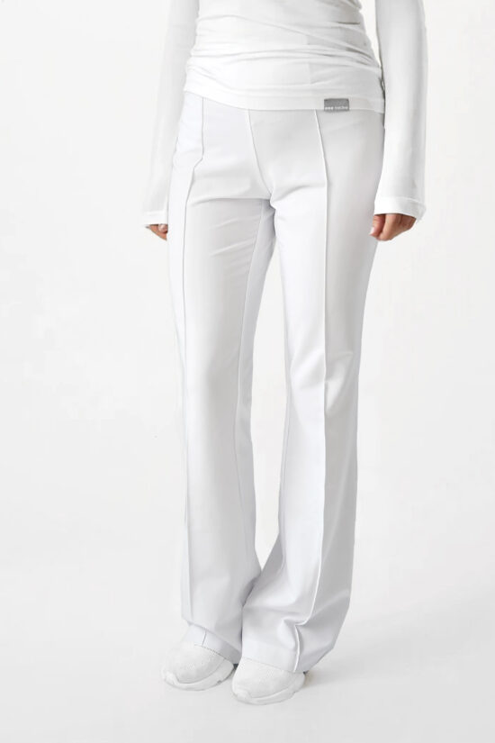 Spodnie medyczne damskie Flare White