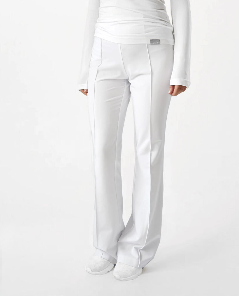Spodnie medyczne damskie Flare White