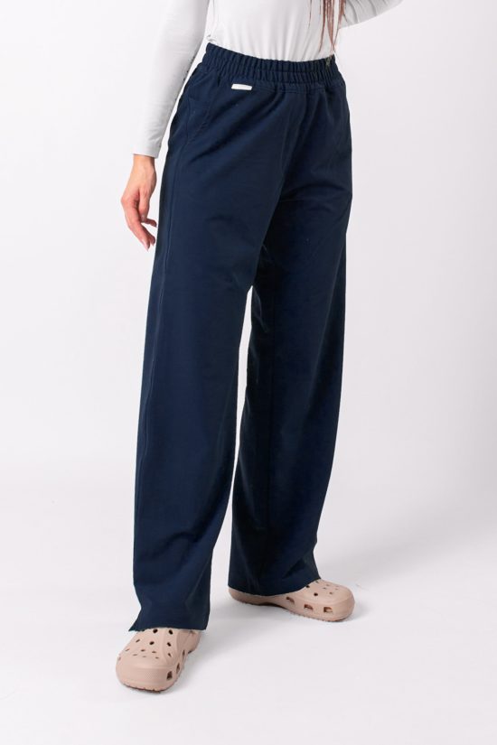 Spodnie medyczne damskie Wide Leg Dark Navy