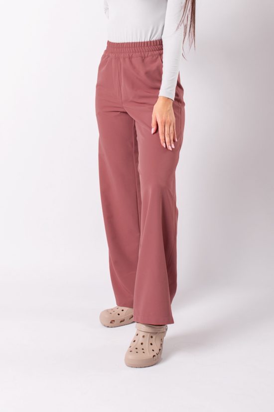 Spodnie medyczne damskie Wide Leg Pink iris